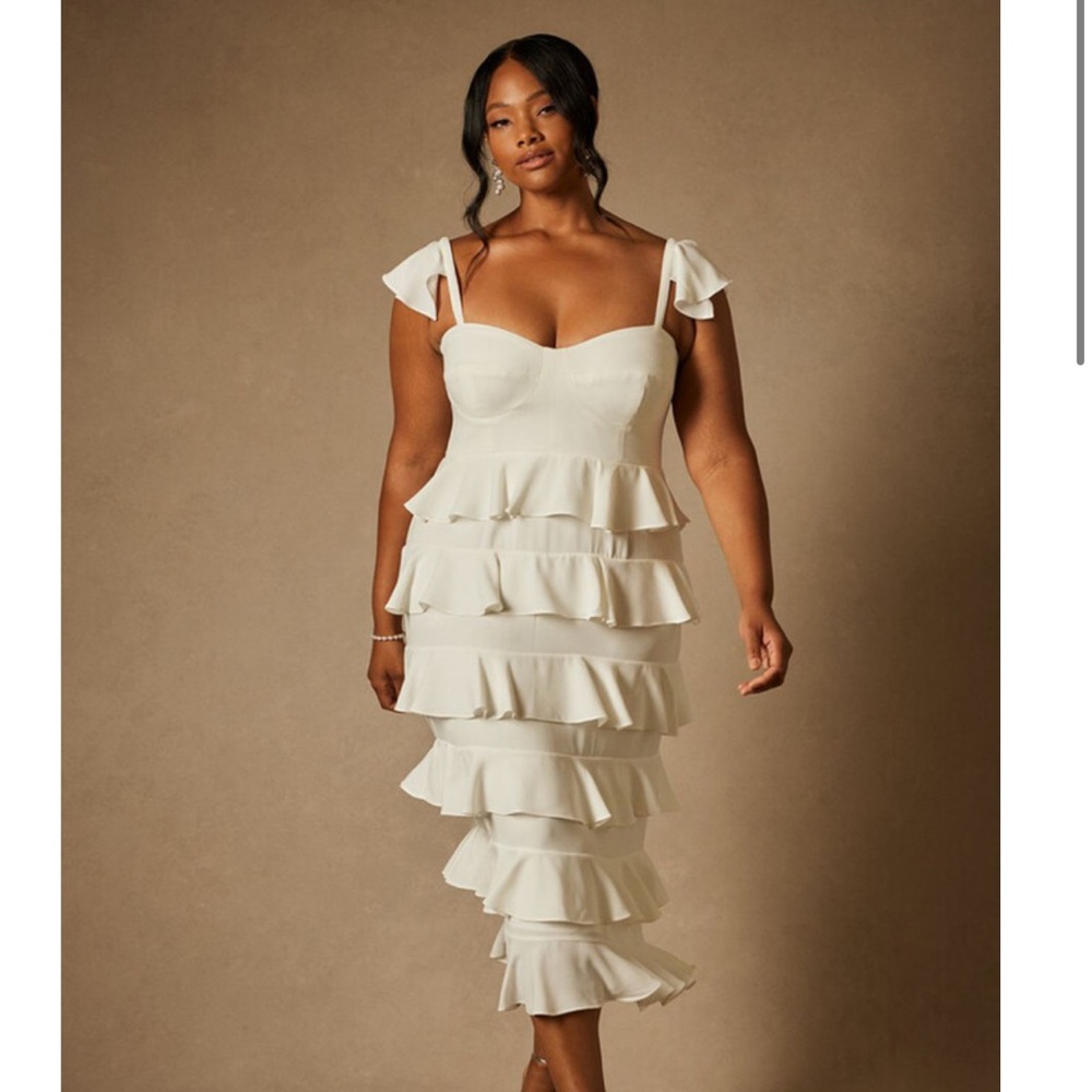 Bridal by ELOQUII Corseted Tiered Dress